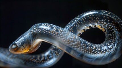 Wall Mural - Close-up of a Snake with Golden Scales