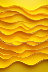 Poster - A vibrant arrangement of yellow paper strips forms wavy patterns that create a visually striking and dynamic textured background ideal for design projects