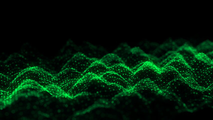 Aufkleber - Music color wave of particles and lines. Big data visualization. Abstract blue background with a dynamic wave. 3d rendering.