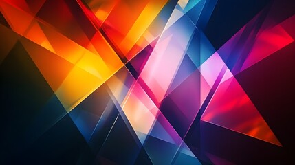 Poster - captivating abstract geometric polygon background with bold vibrant hues and surreal mesmerizing dig