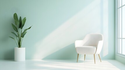 Poster - Pastel Toned Backdrop with Clean and Uncluttered Modern Design Subtle Elegance and Captivating Minimalist Elements Creating a Chic and Contemporary Atmosphere of Refined Simplicity and Visual Harmony