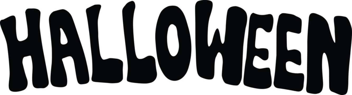 Cute Halloween font. Hand drawn. Black. Vector Illustration