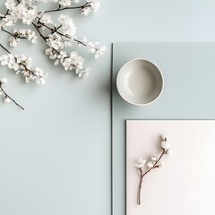 Poster - Pastel color palette with a minimalist and elegant layout featuring delicate and graceful details in a refined and composed visual presentation with a modern and sophisticated aesthetic