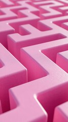 Poster - A close-up view of a pink labyrinth showcases the unique patterns and angles of its geometric design, highlighting the smooth texture and vibrant color