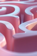 Poster - The image captures a close-up of a soft pink surface with smooth, flowing patterns that create a visually appealing texture, highlighting the interplay of light and shape