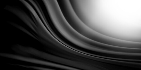 Poster - Black wave curtain and copy space. abstract black background.