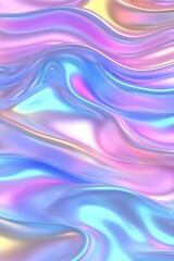 Poster - The artwork showcases an abstract blend of pastel colors, creating fluid waves that evoke a sense of tranquility and harmony. The soft hues transition beautifully throughout the piece