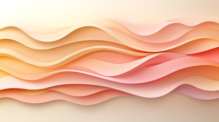Poster - Soft pastel-colored waves flow gracefully across a minimalist background, creating a serene and sophisticated atmosphere ideal for contemporary design projects