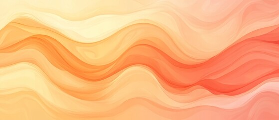 Poster - Warm hues of orange and yellow blend together in flowing waves, creating an inviting and calming backdrop suited for various artistic applications