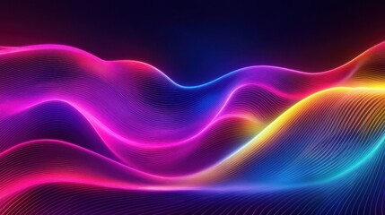 Poster - Abstract waves of vibrant colors creating a dynamic and energetic visual effect.