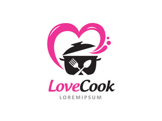 Love Cook logo symbol or icon template