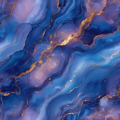 A stunning abstract background featuring rich blue and purple swirls accented with elegant gold veins, perfect for modern designs.