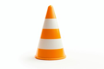 pylons isolated on white background, street orange and white cone. Generative ai