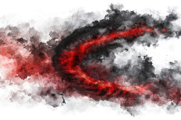 Poster - An abstract artwork showcasing swirling red and black hues, evoking a sense of energy and motion in a captivating design.