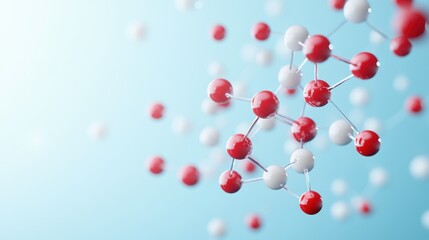 Wall Mural - A computer rendering of a 3D model of a molecule, with illustrations of its atomic structure and bonding.