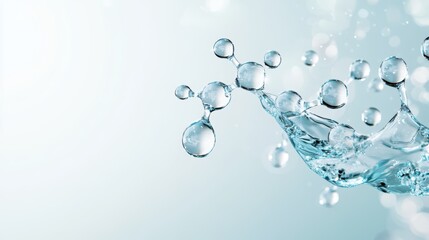 Poster - A detailed illustration of a water molecule, emphasizing its polarity and hydrogen bonding, in a clear and simple style for educational purposes.