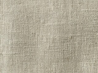 Close-up of textured linen fabric showcasing its natural fibers and neutral color, perfect for design and textile applications.