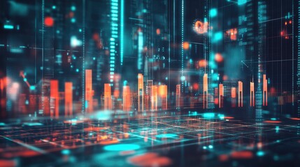 Poster - Abstract Digital Technology Background with Data Patterns