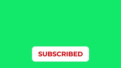 Wall Mural - subscribe button animation, subscribing animation, animated subscribe button on green screen | 4k