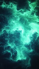 Aufkleber - A mesmerizing abstract image featuring vibrant turquoise hues swirling in an ethereal cloud-like formation.