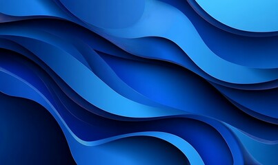 Poster - Abstract Blue Wave Papercut Background