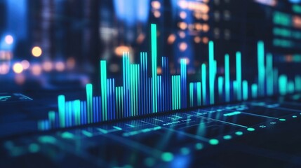 Poster - Modern Data Visualization with Blue and Green Bars