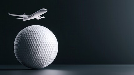 Poster - Golf Ball and Airplane in Flight.