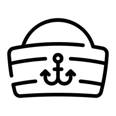 Wall Mural - sailor cap line icon