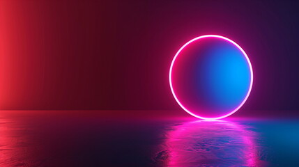 isolated ball with neon light, 3d modern background and wallpaper