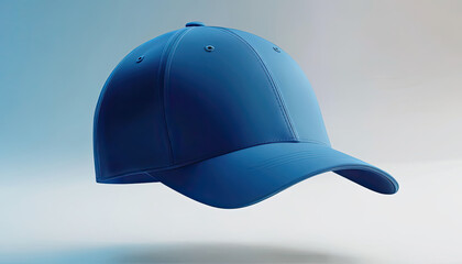 baseball cap illustration, blue cap with white background 