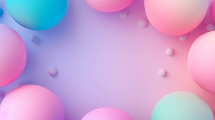 Wall Mural - a colorful background with pink, blue, and green spheres. the spheres are scattered around the backg