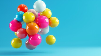 Wall Mural - a bunch of colorful balls floating in the air. the colors are bright and vibrant, creating a sense o