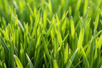 Poster - Detailed close-up of green grass blades