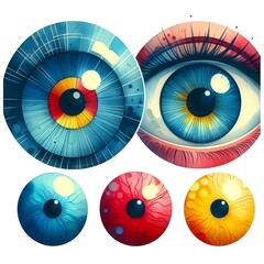 beautiful abstract eye and eyeballs in pastel shades