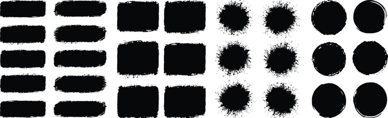 Fototapete - Mega vector brush strokes collection, Ink splatters,grungy painted lines,artistic design. Vector paintbrush set. set of grunge black paint, ink brush strokes. brush collection isolated.