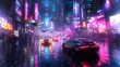 © Phatharaporn - Cyberpunk Cityscape at Night.