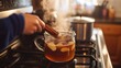 © Witch - Steaming Apple Cider with Cinnamon Sticks on a Stovetop