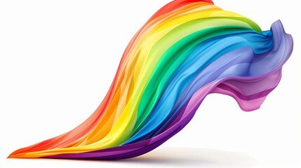 Poster - Rainbow is shown in a very long, flowing shape. The colors are bright and vibrant, creating a sense of energy and excitement. The rainbow appears to be moving