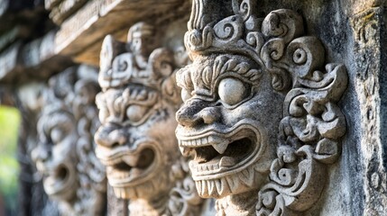 Wall Mural - The impressive details of stone carvings at the entrance of Phanom Rung Historical Park.