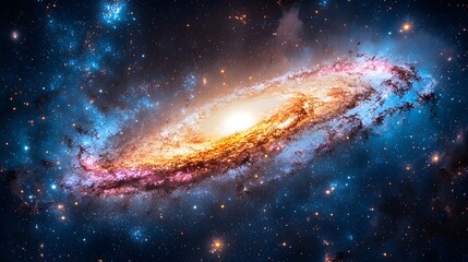 Aufkleber - Breathtaking celestial landscape showcasing the beauty and grandeur of the universe. Swirling galaxies,luminous nebulae,and twinkling stars fill the cosmic canvas.