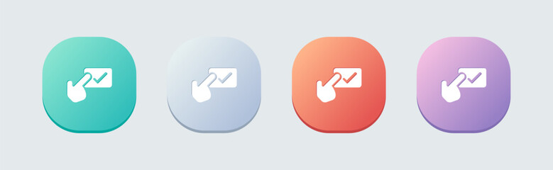 Poster - Confirm solid icon in flat design style. Approved signs vector illustration.