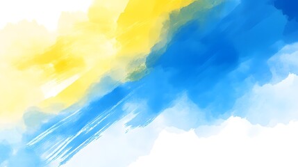 Wall Mural - Abstract Watercolor Background   Yellow Blue Paint Splashes