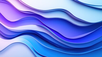 Poster - Abstract wavy patterns in shades of blue and purple create a modern, dynamic visual effect.