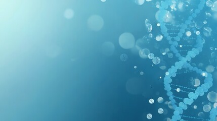 Light Blue Background with Transparent Capsule Icons and DNA Strands