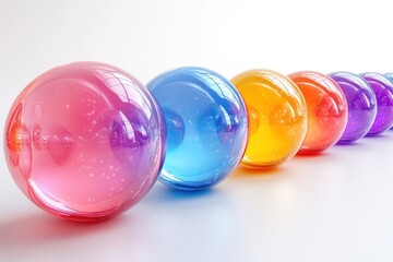 Canvas Print - Colorful Spheres on White Background