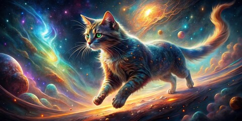 Wall Mural - cat in the night