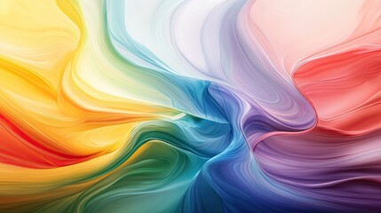 Poster - Swirling rainbow colors in organic forms create a vivid, abstract background with smooth transitions between shades, offering a dynamic and nature-inspired design.