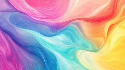 Poster - Swirling rainbow colors in organic forms create a vivid, abstract background with smooth transitions between shades, offering a dynamic and nature-inspired design.