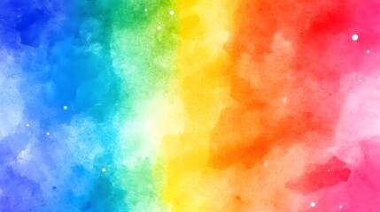 Wall Mural - Abstract Watercolor Rainbow Background with White Splashes