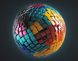 Wall Mural - abstract colorful sphere, illustration